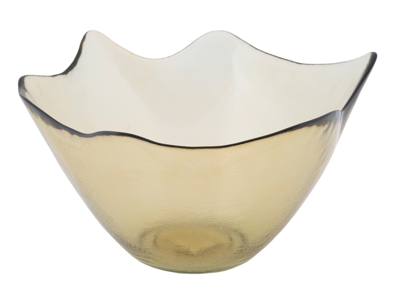 Bol decorativ, Leaf Bordeaux, Mauro Ferretti, 30x18 cm, sticla reciclata - imagine 7
